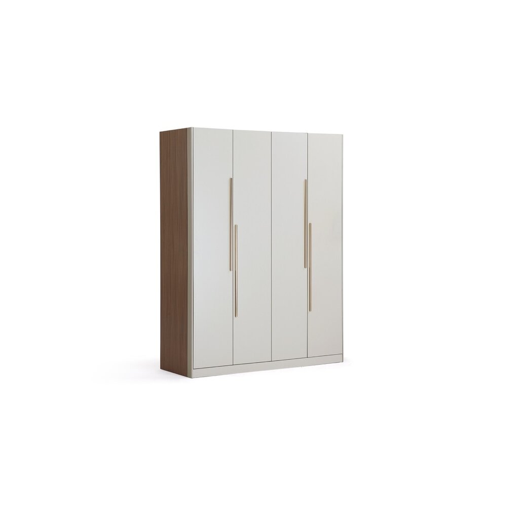 Penderie 4 portes 160x61x210 cm Noisette + gris clair