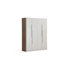 Penderie 4 portes 160x61x210 cm Noisette + gris clair