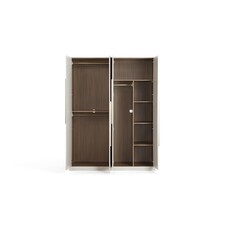 Penderie 4 portes 160x61x210 cm Noisette + gris clair