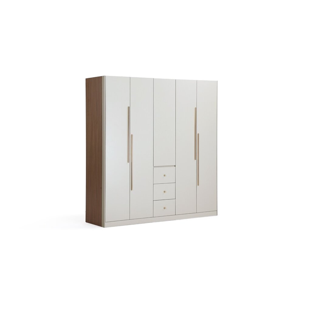 Penderie 5 portes 3 tiroirs 200x62x210 cm Noisette + gris clair