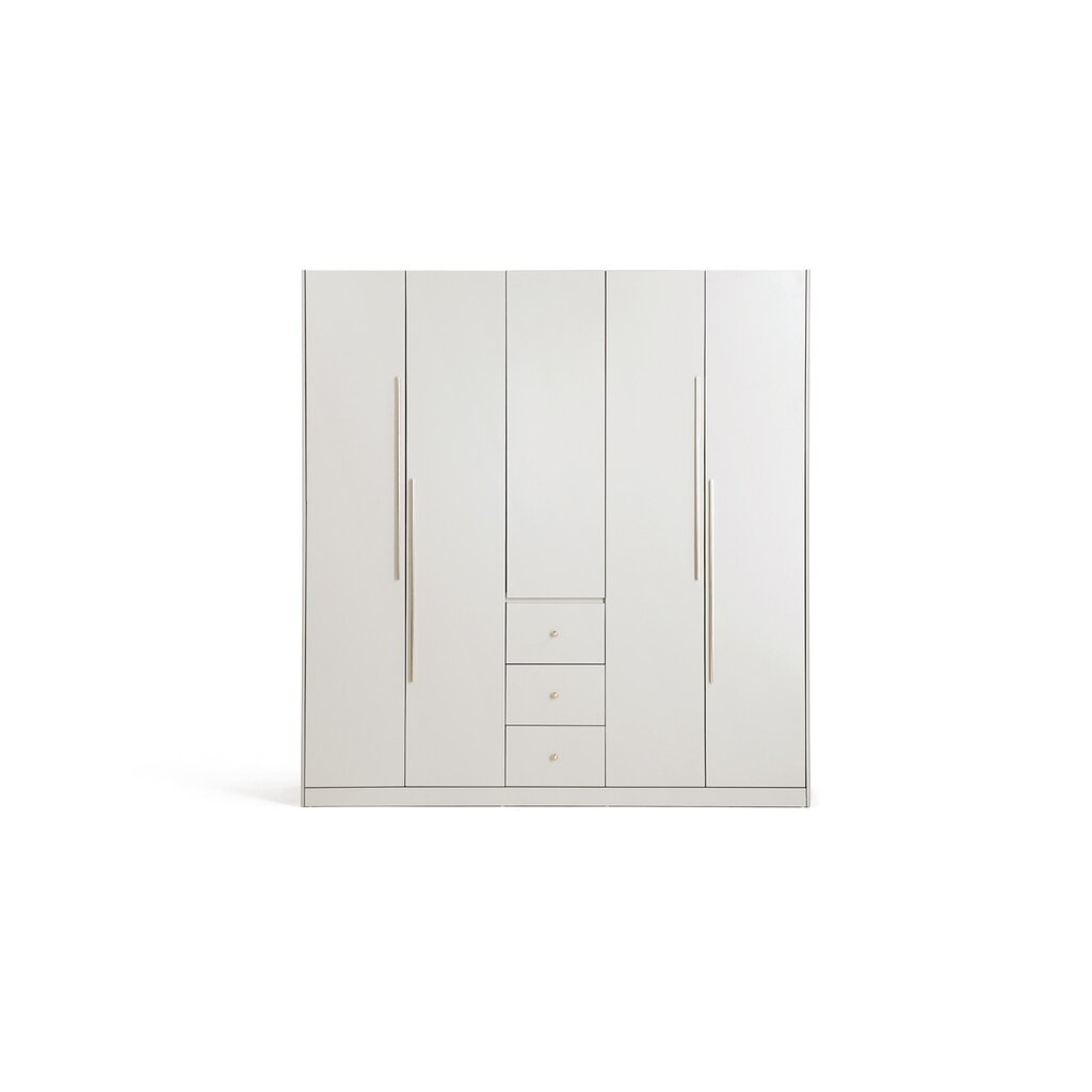 Penderie 5 portes 3 tiroirs 200x62x210 cm Noisette + gris clair