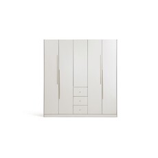 Penderie 5 portes 3 tiroirs 200x62x210 cm Noisette + gris clair