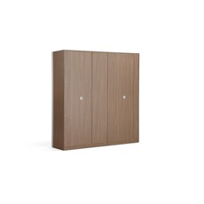 Penderie 5 portes 3 tiroirs 200x62x210 cm Noisette + gris clair