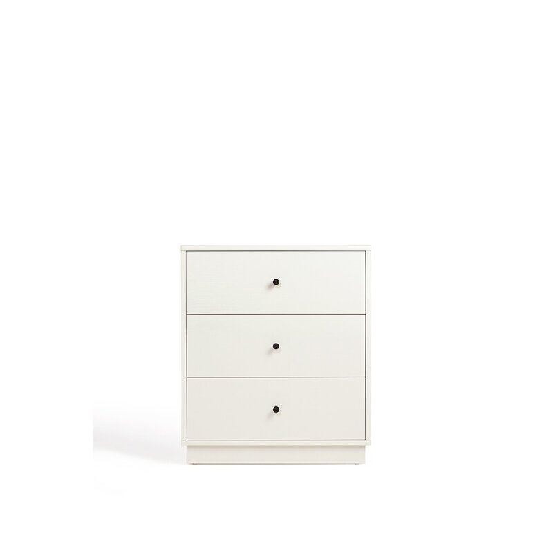 Commode 3 tiroirs 57x41x66 cm Blanc