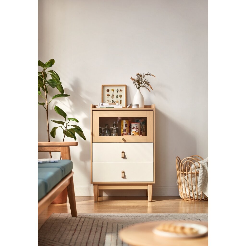 Petit buffet 3 tiroirs 60x42x91 cm Bois