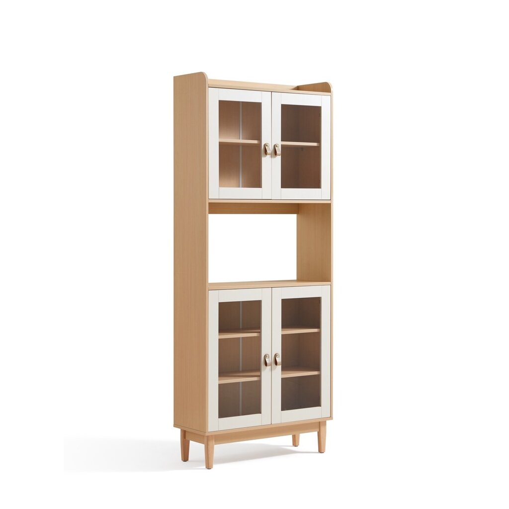 Garde manger 4 portes vitrées 80 cm Bois