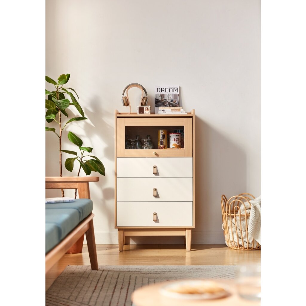 Petit buffet 4 tiroirs 60x42x106 cm Bois