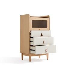 Petit buffet 4 tiroirs 60x42x106 cm Bois