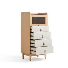 Petit buffet 5 tiroirs 60x42x124 cm Bois