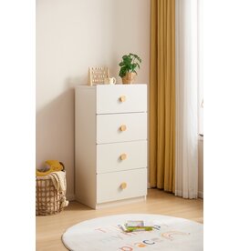 Commode 4 tiroirs 58x43x115 cm Blanc