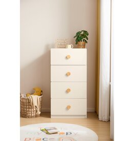 Commode 4 tiroirs 58x43x115 cm Blanc