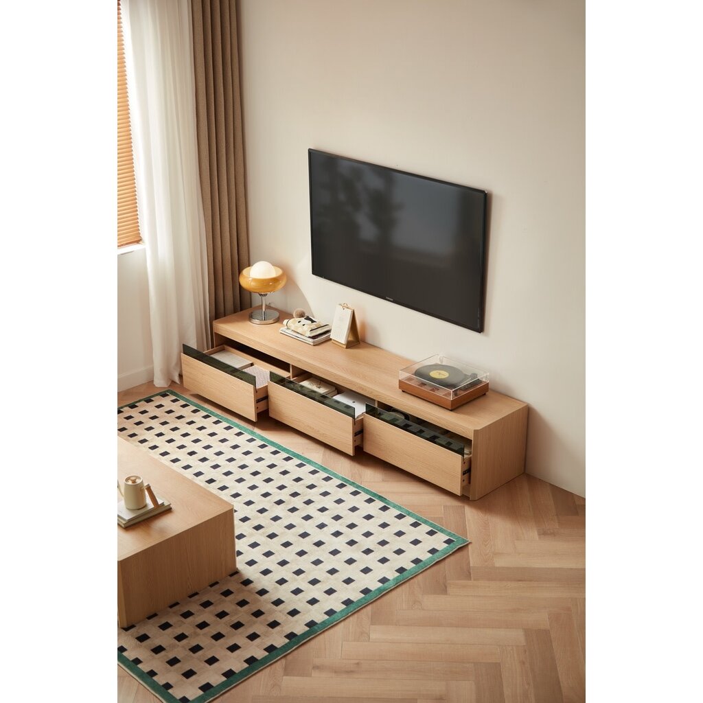 Meuble TV 3 tiroirs 200x40x38 cm Bois