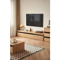 Meuble TV 3 tiroirs 200x40x38 cm Bois