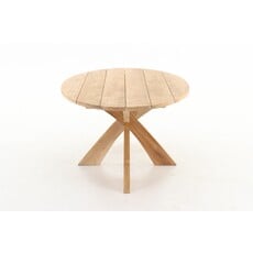 KINGSFORD ELIPS - Table à manger en teck premium rustic 240x120x75 cm, legs 4 cm