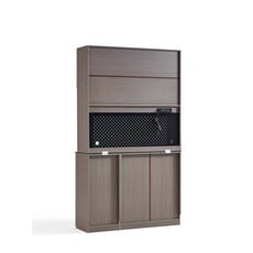 Meuble de cuisine 6 portes  et 2 tiroirs 120x40x210 cm Marron gris