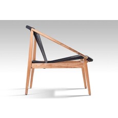 KUTA - Chaise en teck et cordes noir 91x81x80 cm