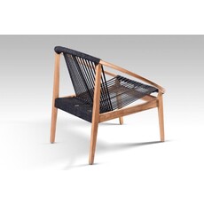 KUTA - Chaise en teck et cordes noir 91x81x80 cm
