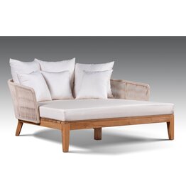 SUWALESI DAYBED - Fauteuil en teck et cordes avec coussin 160x140x65 cm