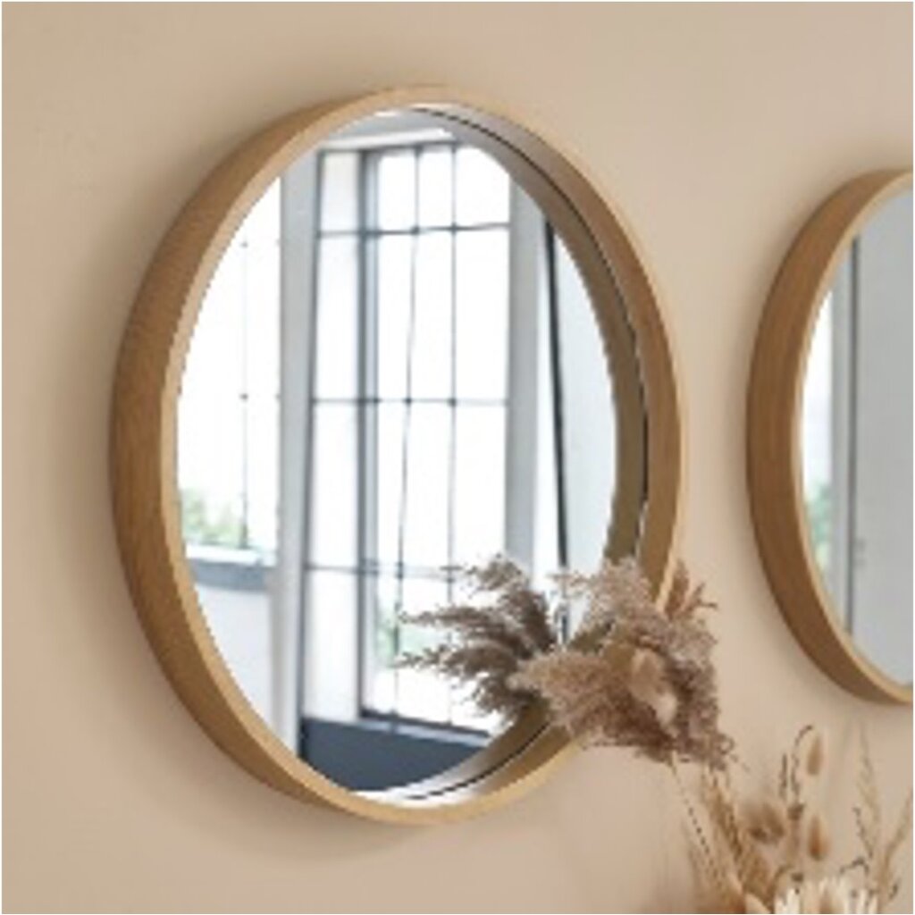 Miroir rond en teck ⌀ 60x5 cm