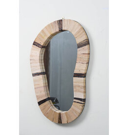 Miroir sandale en feuille de bananier 80x44x5 cm
