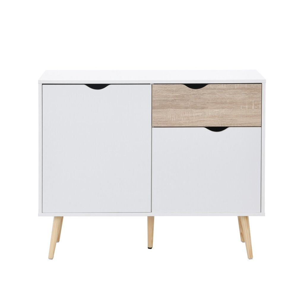 Buffet Monteno 2 portes 1 tiroir 99x39x82 Cm Chêne-Blanc