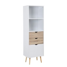 Étagère Monteno 2 tiroirs 50x39x171 Cm Chêne-Blanc