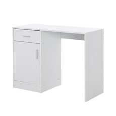 Bureau Malino 1 porte 1 tiroir 100x40x74 cm Blanc
