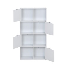 Bibliothèque Lira 4 portes 60x29,5x118,5 Blanc