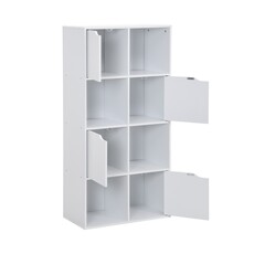 Bibliothèque Lira 4 portes 60x29,5x118,5 Blanc