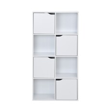 Bibliothèque Lira 4 portes 60x29,5x118,5 Blanc