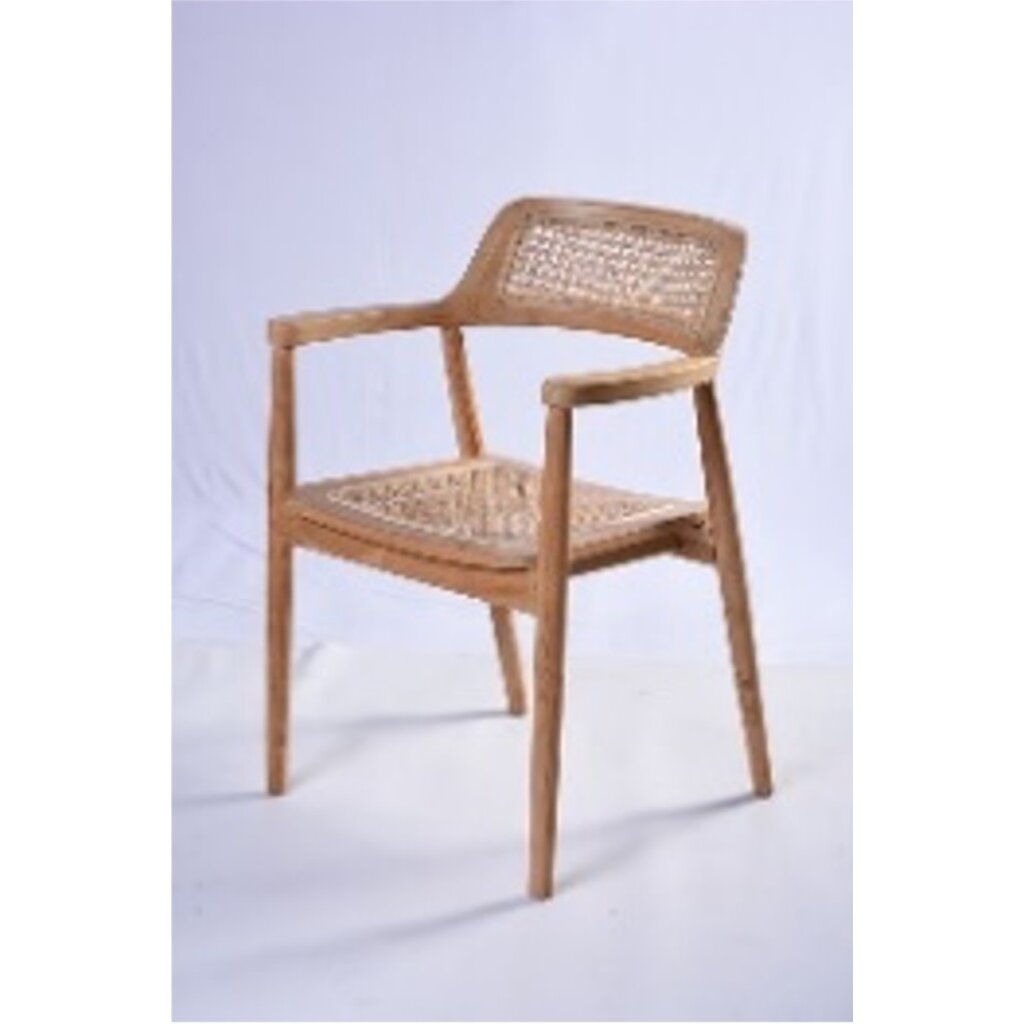 VIENA - Chaise en teck et rotin 60x57x73 cm