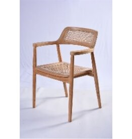 VIENA - Chaise en teck et rotin 60x57x73 cm