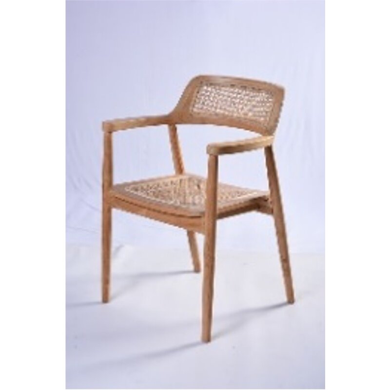 VIENA - Chaise en teck et rotin 60x57x73 cm