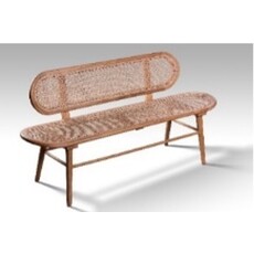 BOHO - Banc en teck et rotin 160x40x80 cm