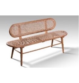 BOHO - Banc en teck et rotin 160x40x80 cm