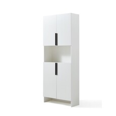 Armoire d'entrée 4 portes 79x33x200 cm Blanc