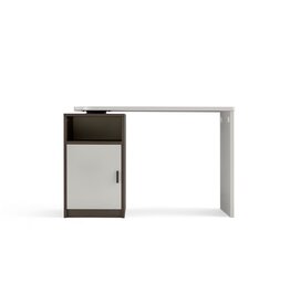 Bureau avec caisson 1 porte 112x42x73 cm Gris clair