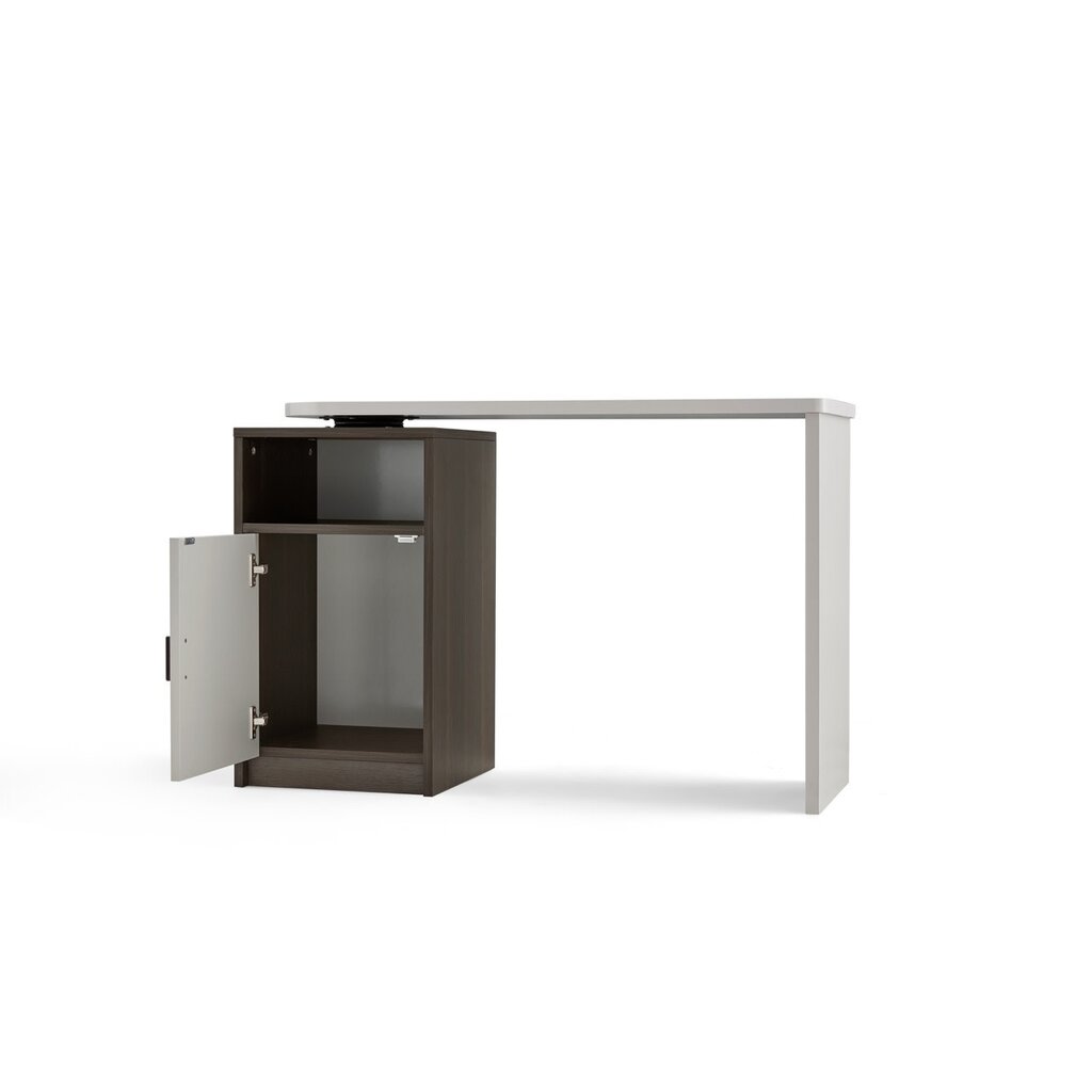 Bureau avec caisson 1 porte 112x42x73 cm Gris clair