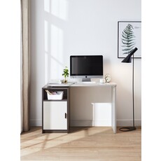 Bureau avec caisson 1 porte 112x42x73 cm Gris clair