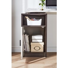 Bureau avec caisson 1 porte 112x42x73 cm Gris clair