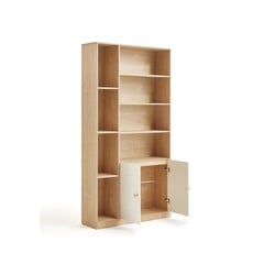 Bibliothèque 2 portes 100x34x194 cm Bois + Blanc