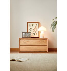 Commode basse 2 tiroirs en Chêne rouge + Paulownia