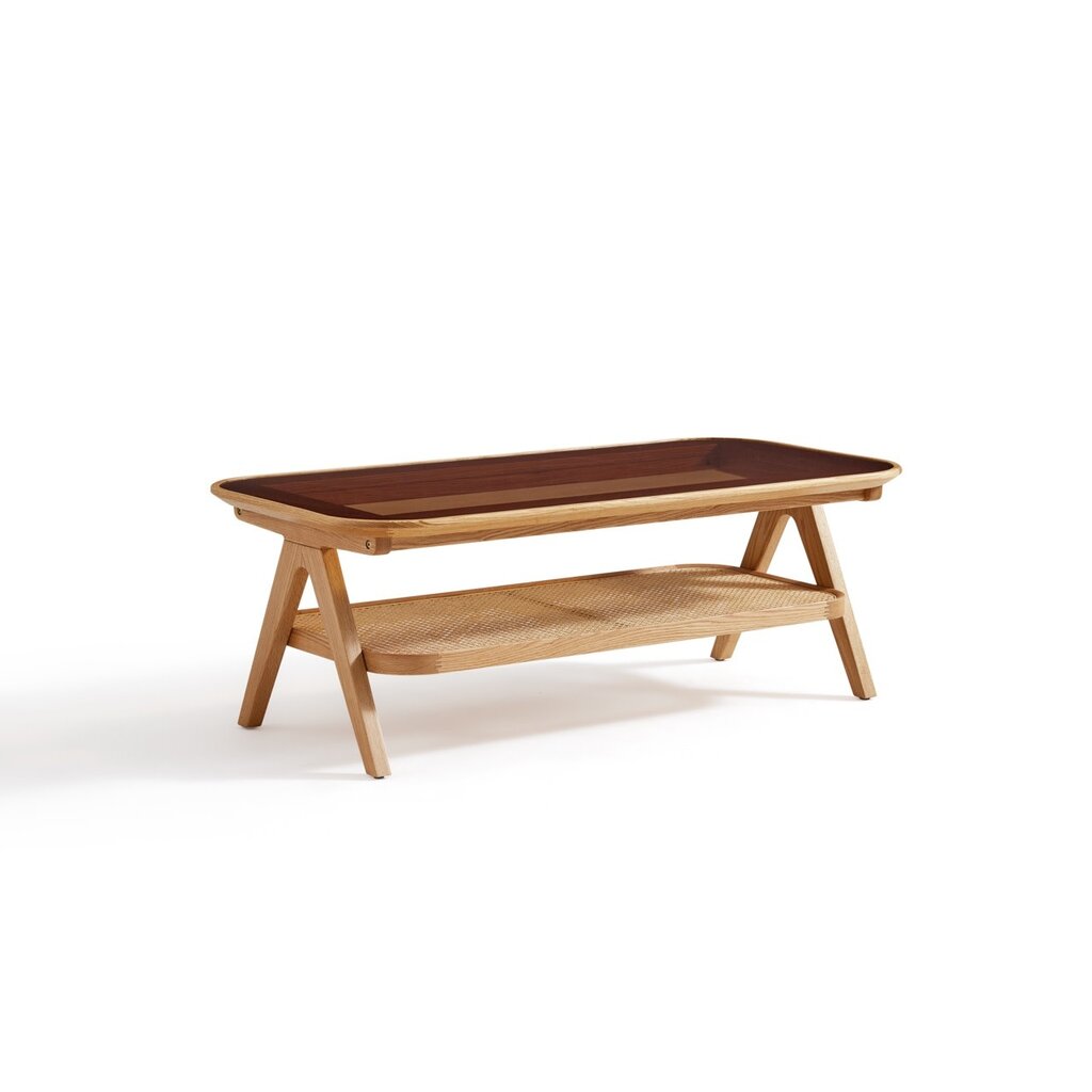 Table basse 120x60x43 cm en Chêne rouge + Paulownia