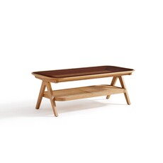 Table basse 120x60x43 cm en Chêne rouge + Paulownia