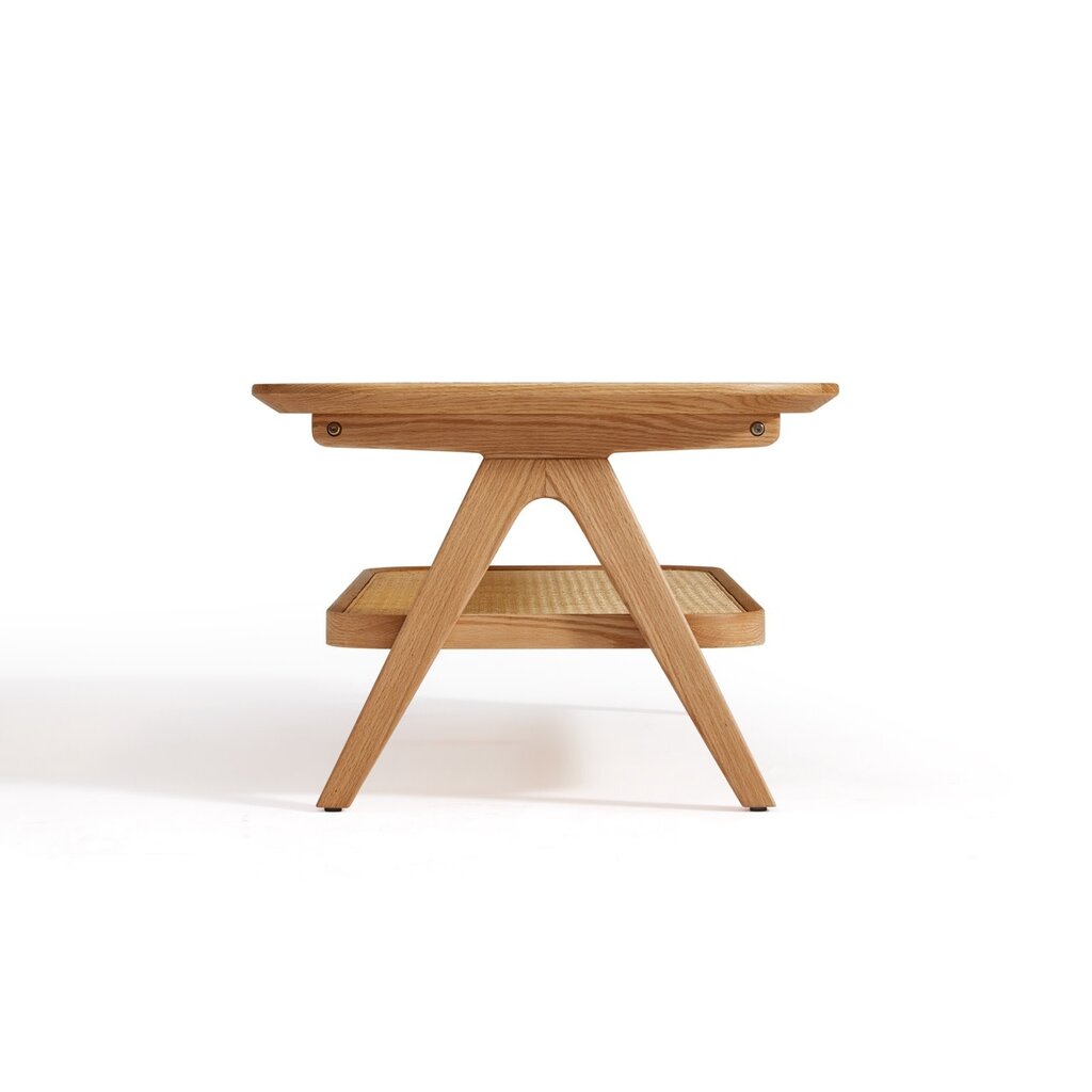 Table basse 120x60x43 cm en Chêne rouge + Paulownia
