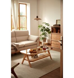 Table basse 120x60x43 cm en Chêne rouge + Paulownia