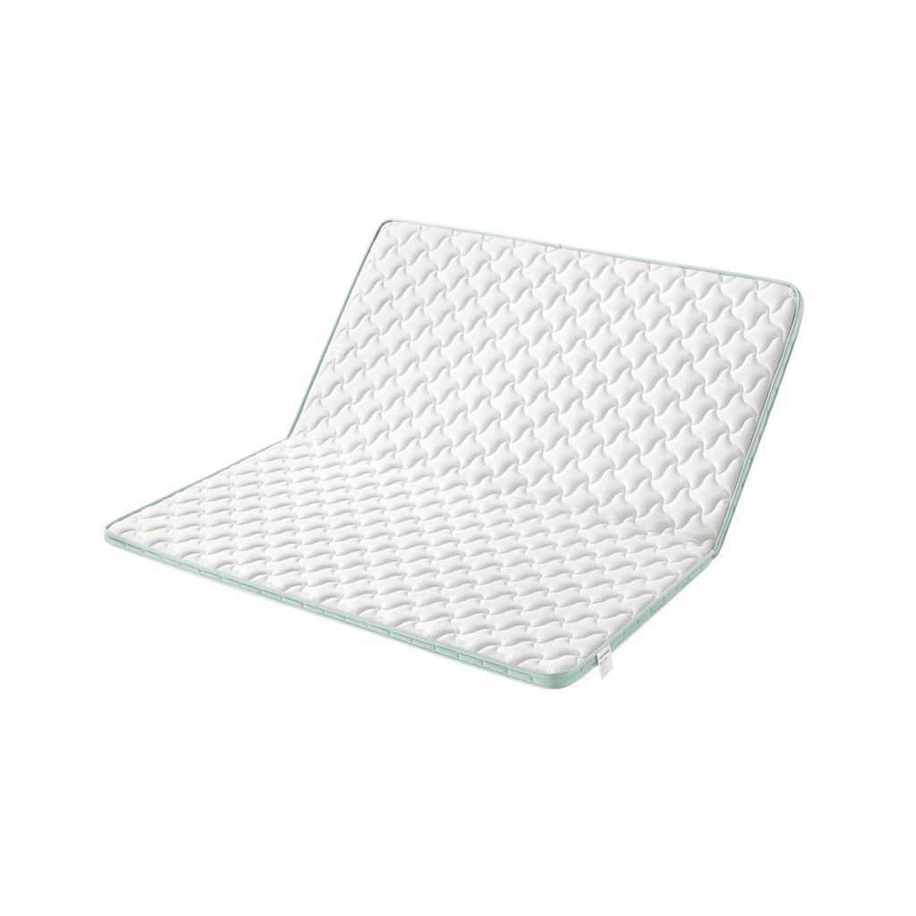 Matelas enroulable 120x200 cm 5 cm d'épaisseur Blanc + Vert