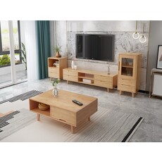 Meuble TV 4 tiroirs en Hévéa 180x40x50 cm