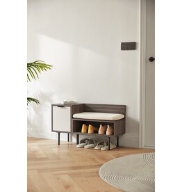 Meuble à chaussures 1 porte 80x32x47 cm Marron gris