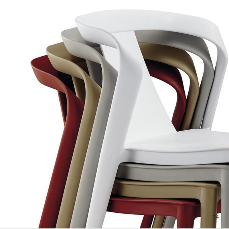 Chaise de table en résine dossier voile